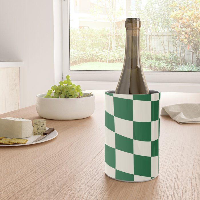 Wavy Checkered Green and White Wine Chiller Gallery Image 4