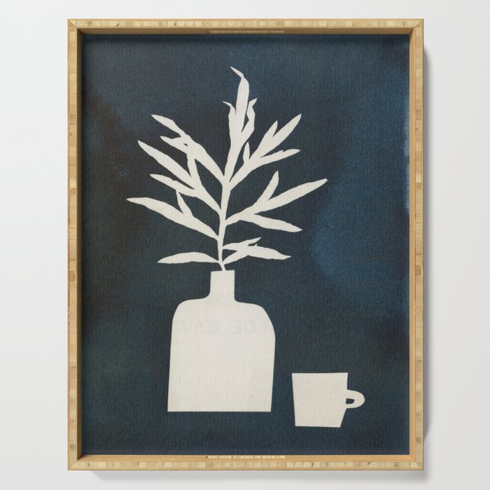 Cyanotype Still Life Studies #3 Serving Tray Gallery Image 1