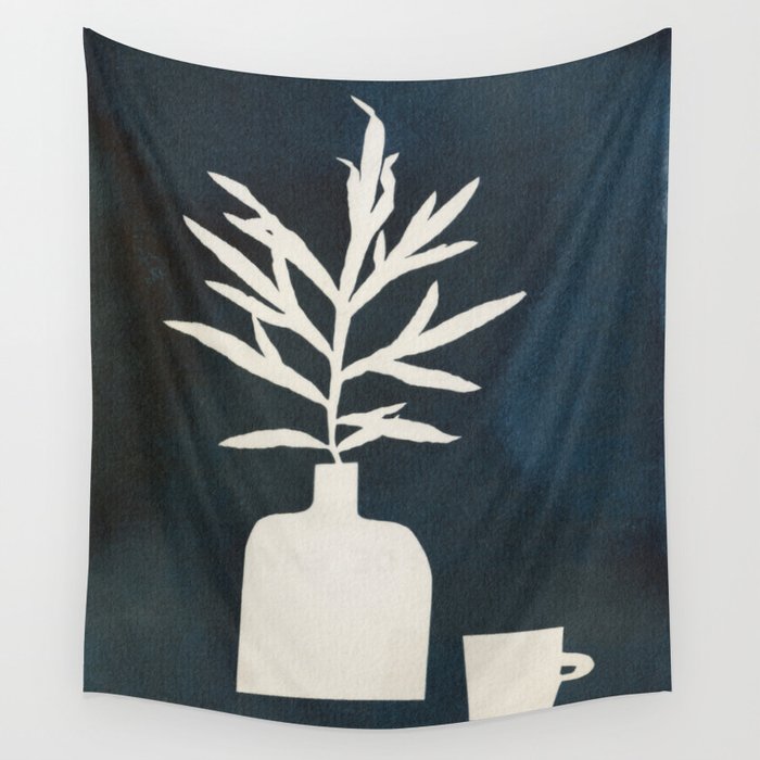 Cyanotype Still Life Studies #3 Wall Tapestry Gallery Image 1
