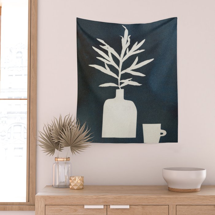 Cyanotype Still Life Studies #3 Wall Tapestry Gallery Image 2