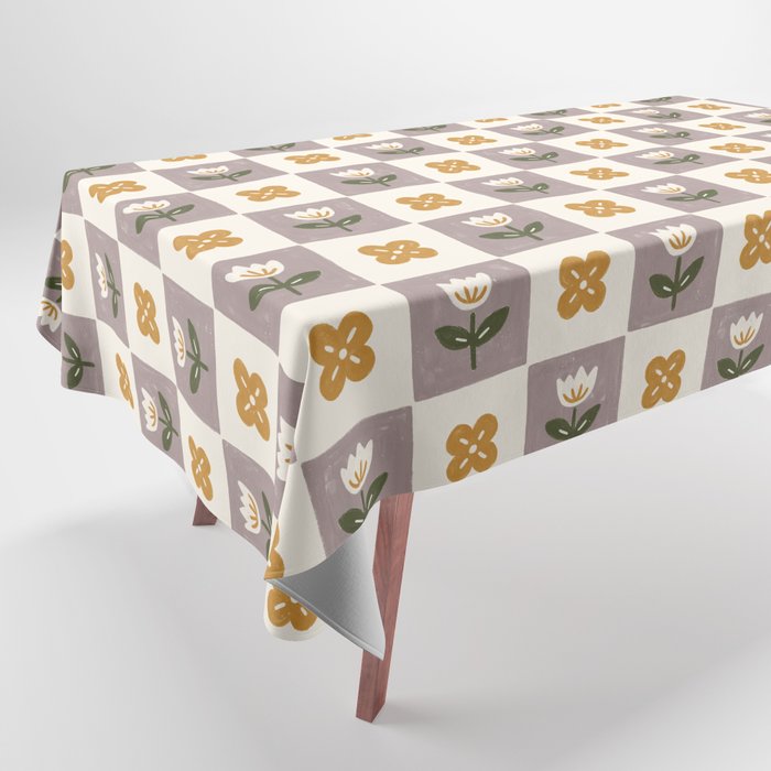 Checkerboard Flowers Tablecloth Gallery Image 1