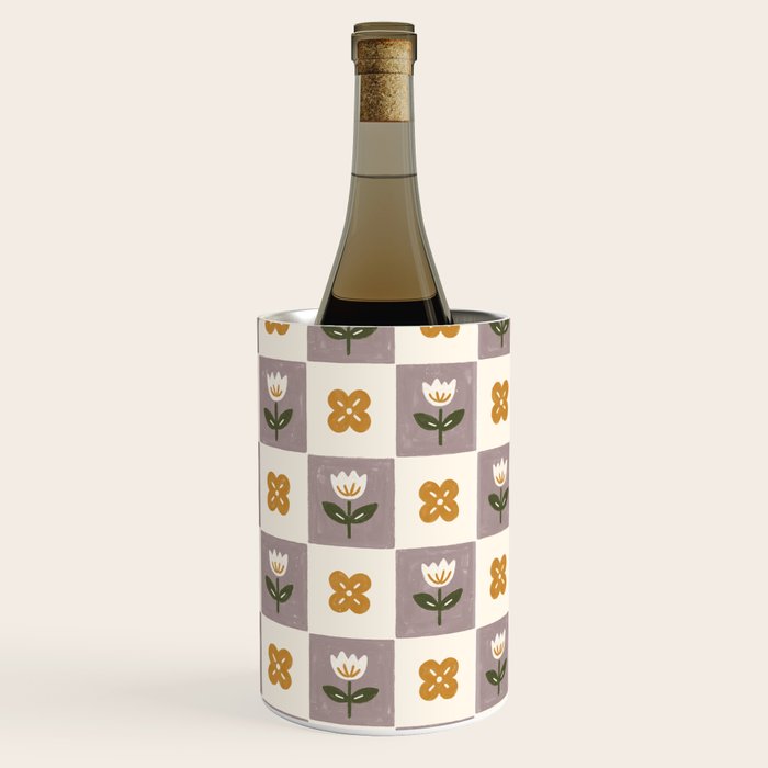 Checkerboard Flowers Wine Chiller Gallery Image 1
