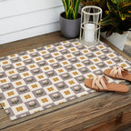Checkerboard Flowers Outdoor Rug Gallery Image 2