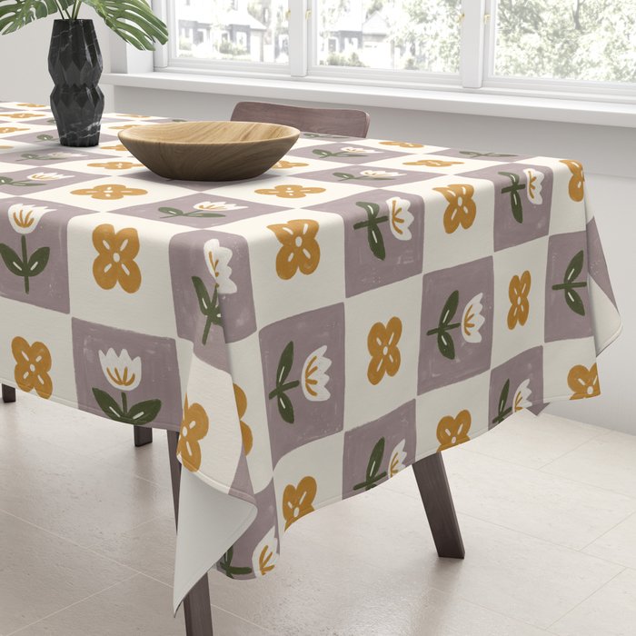 Checkerboard Flowers Tablecloth Gallery Image 3