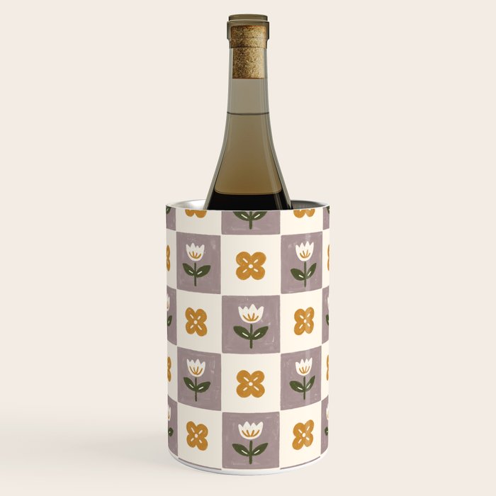Checkerboard Flowers Wine Chiller Gallery Image 2