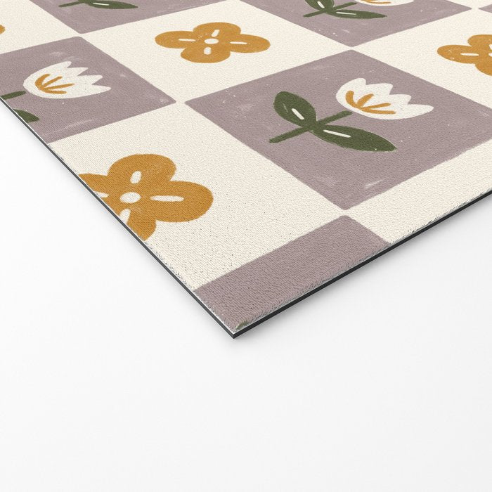 Checkerboard Flowers Welcome Mat Gallery Image 2