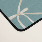 Bows & Ribbons Pattern LIV Teal Green Desk Mat Gallery Image 4