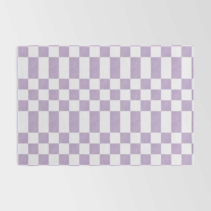 Lilac and white checkered Rug Gallery Image 2