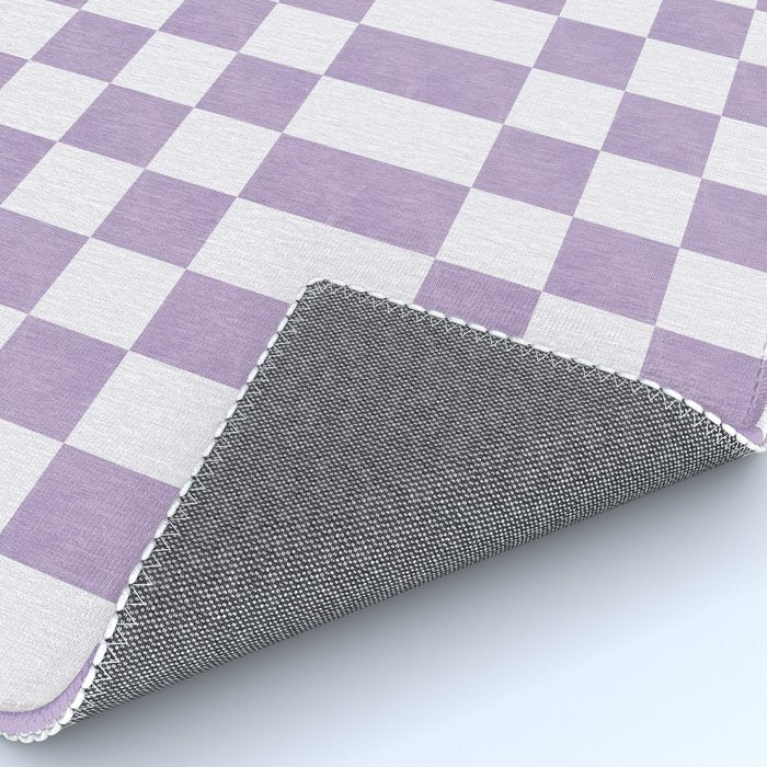 Lilac and white checkered Rug Gallery Image 4