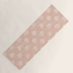 block print palms on blush Yoga Mat Gallery Image 1