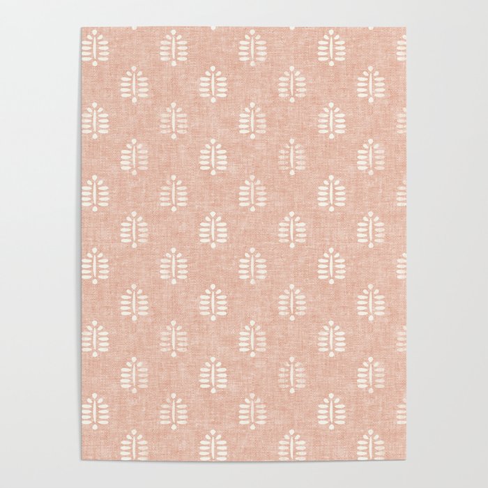 block print palms on blush Poster Gallery Image 4