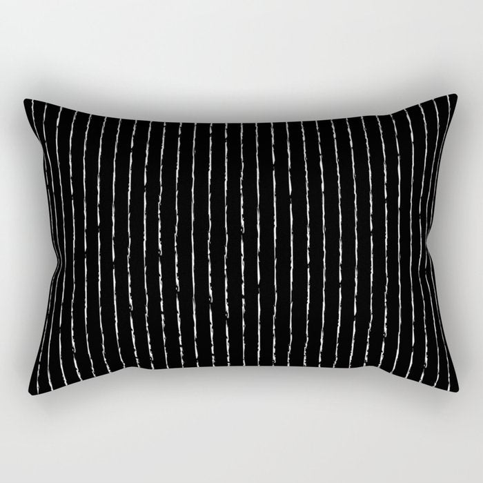 Lines II (Black) Rectangular Pillow Gallery Image 1
