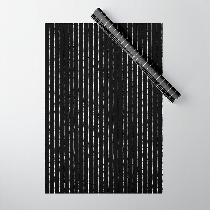 Lines II (Black) Wrapping Paper Gallery Image 1