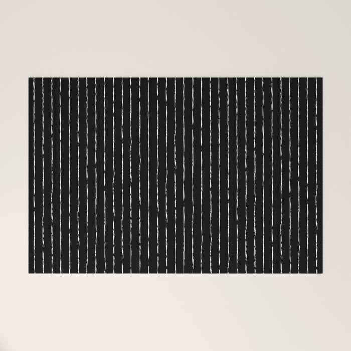 Lines II (Black) Welcome Mat Gallery Image 1