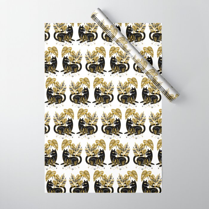 Gold & Black Panther Wrapping Paper