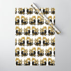Gold & Black Panther Wrapping Paper Gallery Image 1