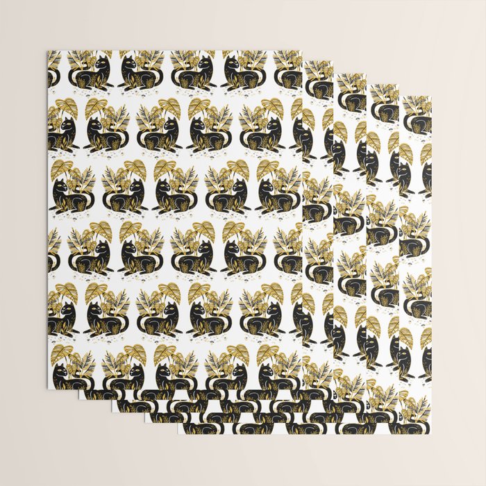 Gold & Black Panther Wrapping Paper Gallery Image 3
