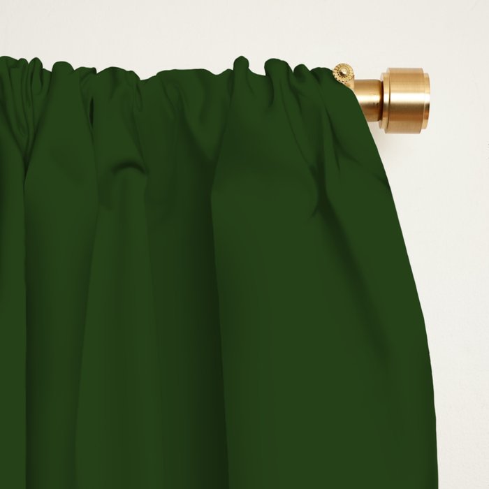 Solid Dark Forest Green Simple Solid Color All Over Print Window Curtain Gallery Image 2