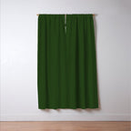 Solid Dark Forest Green Simple Solid Color All Over Print Window Curtain Gallery Image 3