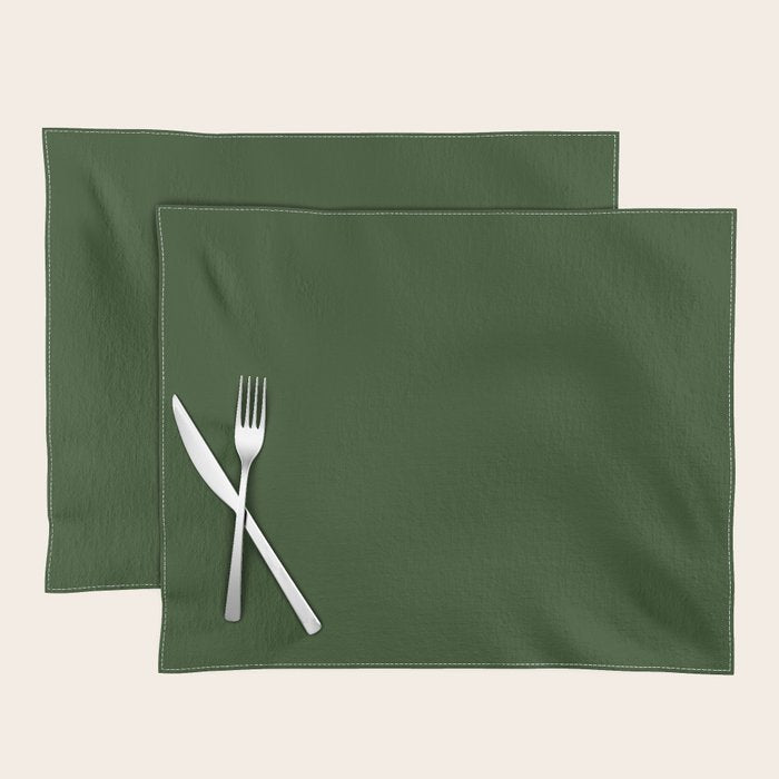 Solid Dark Forest Green Simple Solid Color All Over Print Placemat Gallery Image 1