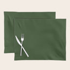 Solid Dark Forest Green Simple Solid Color All Over Print Placemat Gallery Image 1