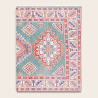 Marine Green Spiral Star Kazak Handmade Persian Rug Notebook Gallery Image 4