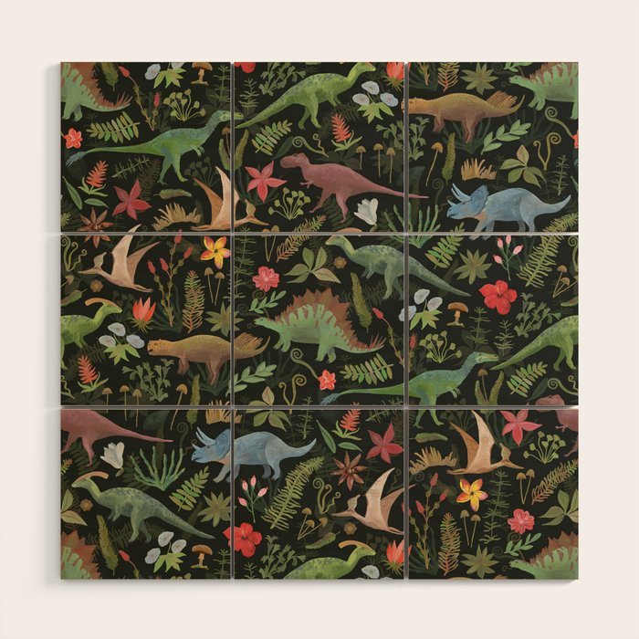 Dinosaur Jungle Wood Wall Art Gallery Image 1