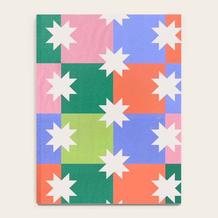 Checkered holiday pattern with stars Notebook Gallery Image 4
