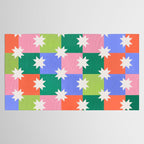 Checkered holiday pattern with stars Tablecloth Gallery Image 2