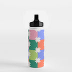 Checkered holiday pattern with stars Water Bottle Gallery Image 2