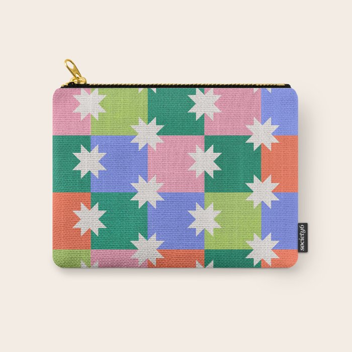 Checkered holiday pattern with stars Carry All Pouch Gallery Image 1