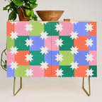 Checkered holiday pattern with stars Credenza Gallery Image 1