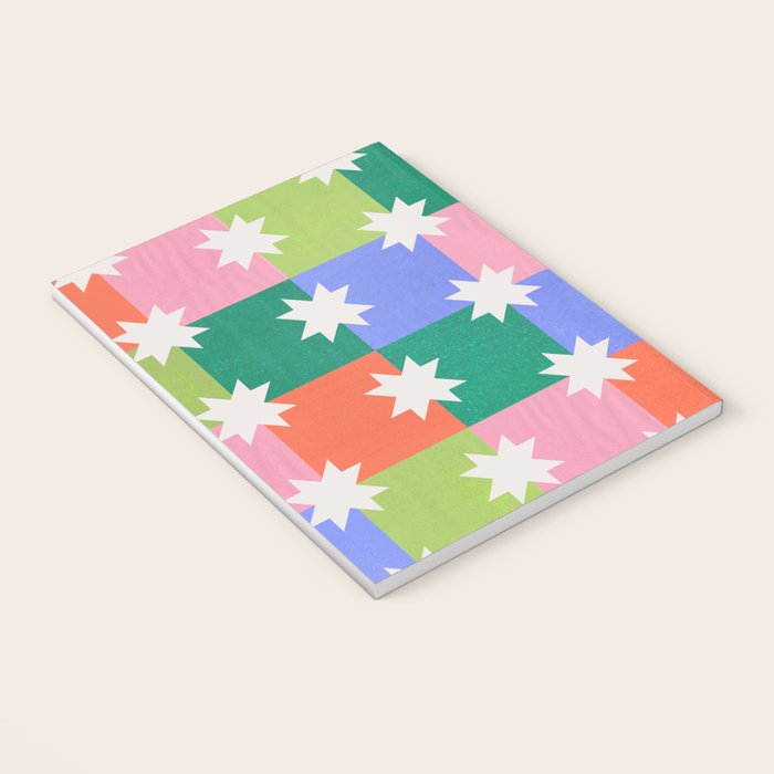 Checkered holiday pattern with stars Notebook Gallery Image 3