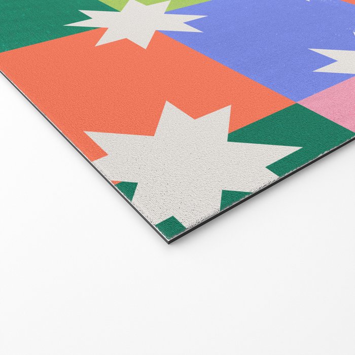 Checkered holiday pattern with stars Welcome Mat Gallery Image 2