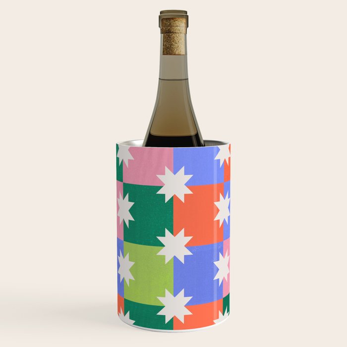 Checkered holiday pattern with stars Wine Chiller Gallery Image 3