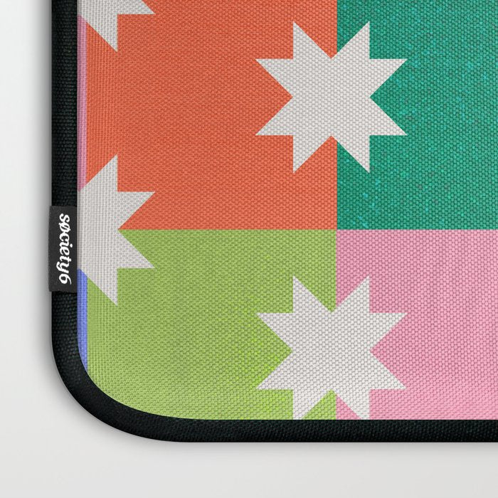 Checkered holiday pattern with stars Laptop Sleeve Gallery Image 3