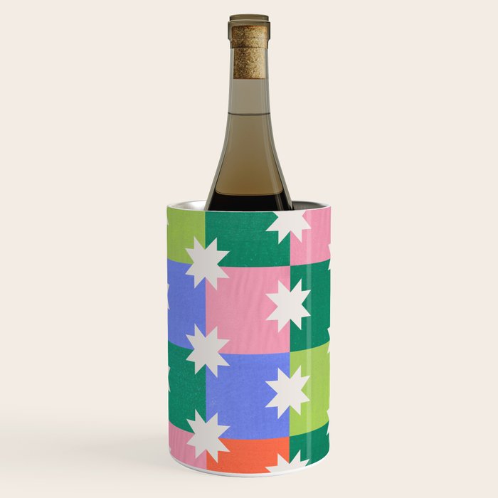 Checkered holiday pattern with stars Wine Chiller Gallery Image 1