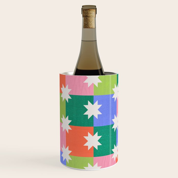 Checkered holiday pattern with stars Wine Chiller Gallery Image 2
