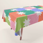 Checkered holiday pattern with stars Tablecloth Gallery Image 1