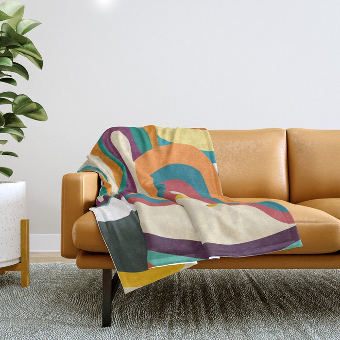 Groovy rainbow of doom Throw Blanket Gallery Image 1