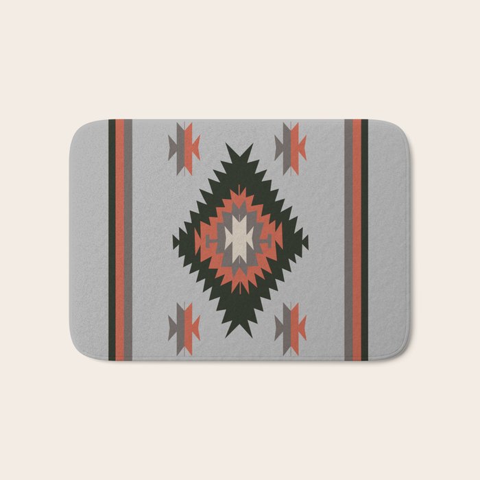 New Mexico Southwest Santa Fe Tribal Indian Pattern Bath Mat Gallery Image 1