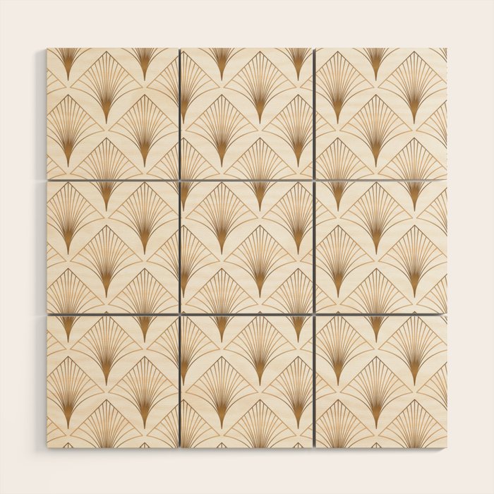 Art Deco Geometric Gold Pattern  Wood Wall Art Gallery Image 1