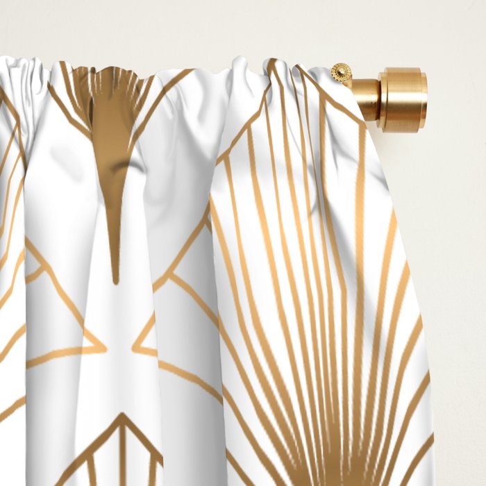 Art Deco Geometric Gold Pattern  Window Curtain Gallery Image 2