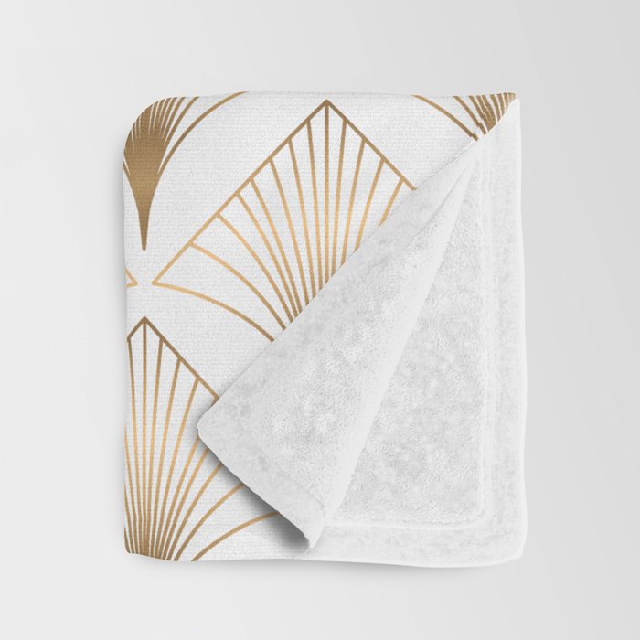 Art Deco Geometric Gold Pattern  Throw Blanket Gallery Image 3