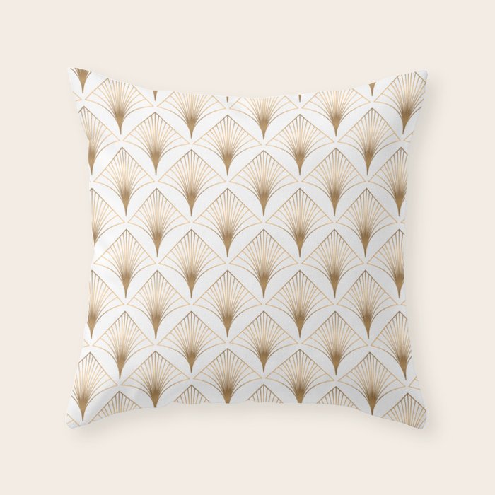 Art Deco Geometric Gold Pattern  Throw Pillow