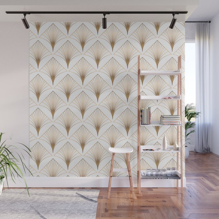 Art Deco Geometric Gold Pattern  Wall Mural Gallery Image 1