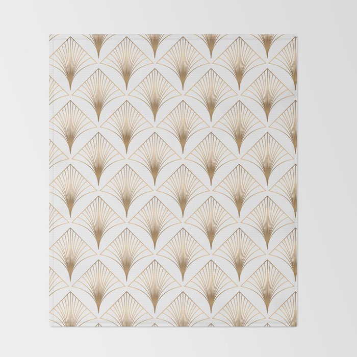 Art Deco Geometric Gold Pattern  Throw Blanket Gallery Image 2