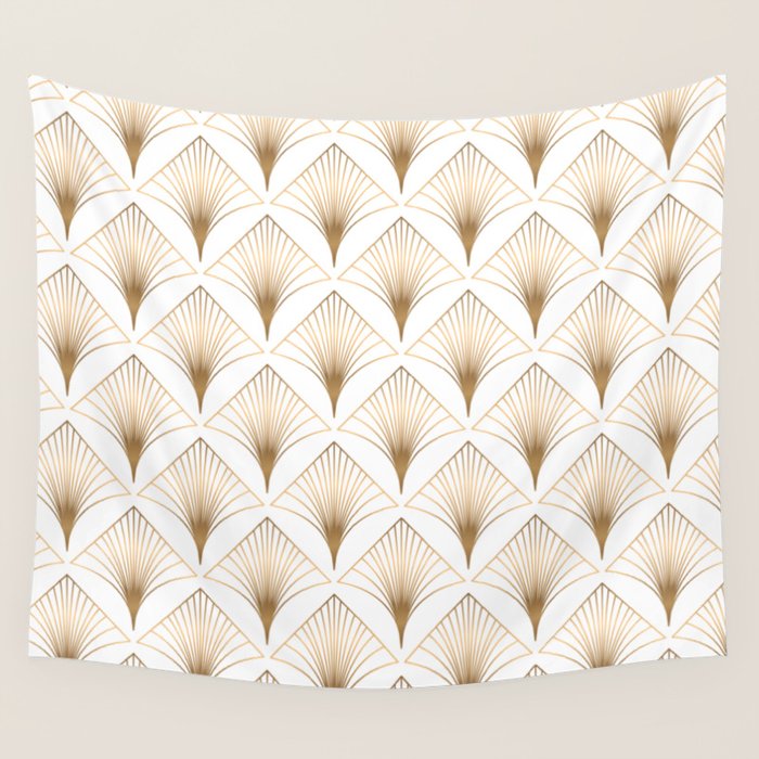 Art Deco Geometric Gold Pattern  Wall Tapestry Gallery Image 4