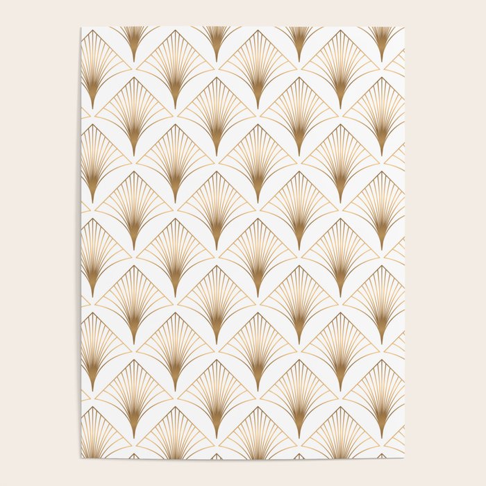 Art Deco Geometric Gold Pattern  Poster Gallery Image 1