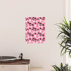 Pink Ghosts, Mushrooms, Bats, and Flowers Pattern Poster Gallery Image 2